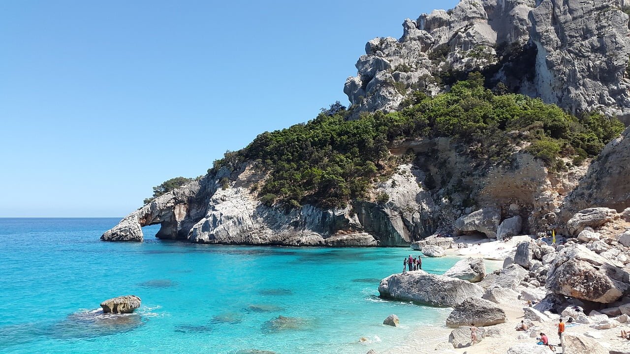 A scenic view of Asinara Island, Italy, showcasing its natural beauty and historical significance