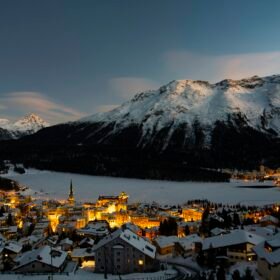 houses near snow field