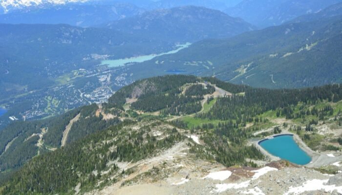 Aerial view of the Whistler valley and Coast Mountains, British Columbia